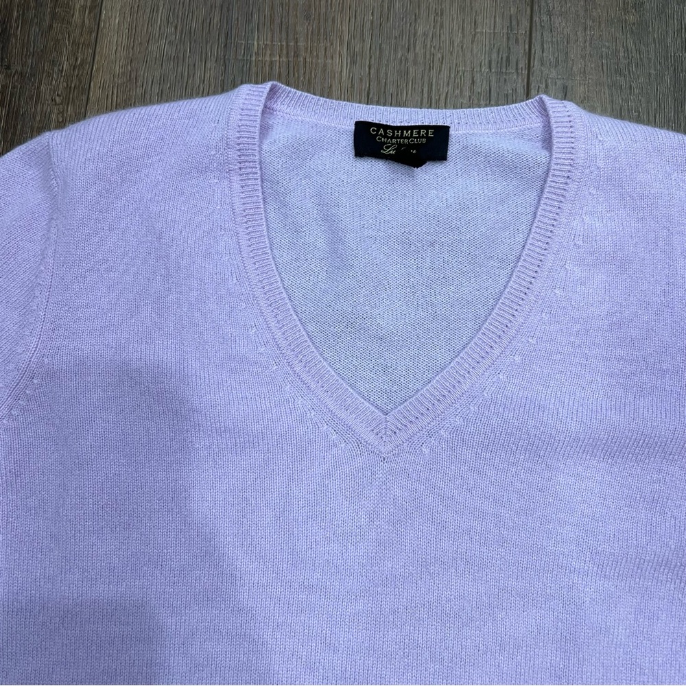 Cashmere charter club luxury light purple sweater - Picture 3 of 7